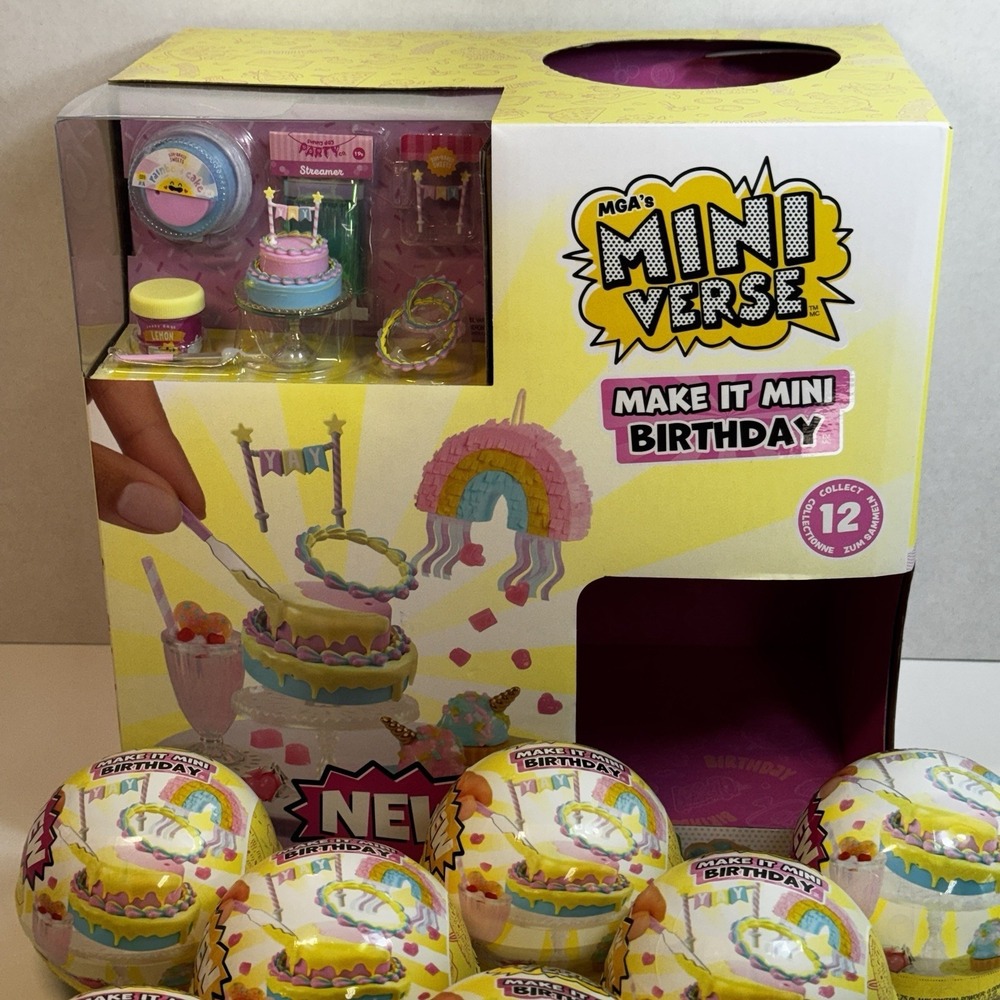 MGA Miniverse Make It Mini Birthday Series 1 Display Box + 10 NEW sealed balls - Picture 3 of 7
